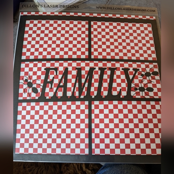 Other - Scrapbook Memories 12x12 Album 2 Page Spread Laser Picnic Red Checkered Gingham